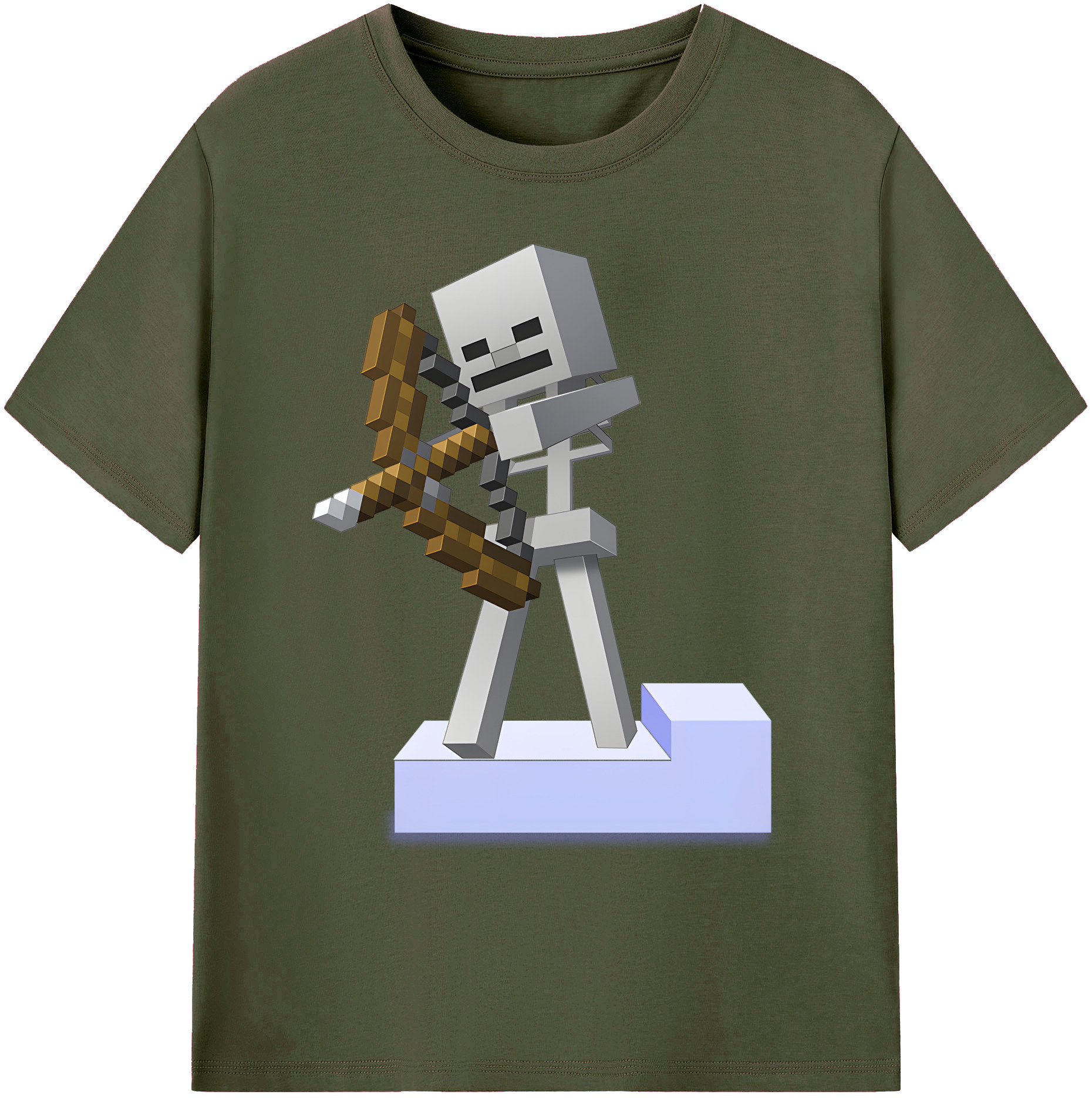 （画像用） マインクラフト ブロックの世界 Minecraft MC Block world 綿100％ メンズ半袖Tシャツ｜肌触りやわらか＆通気性